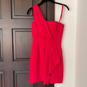 BCBG MaxAzria One-Shoulder Red Cocktail Dress